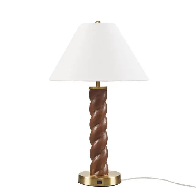 Alt view image 4 of 7 - 1- Piece one Size Textured Ceramic Table Lamp with Fluted Fabric Shade
