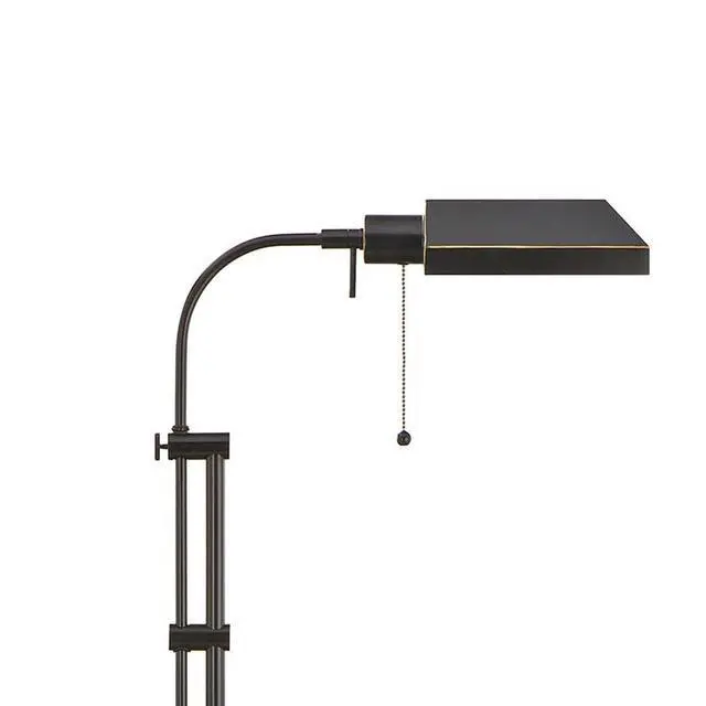 Alt view image 3 of 5 - Metal Rectangular Floor Lamp with Adjustable Pole, Dark Bronze