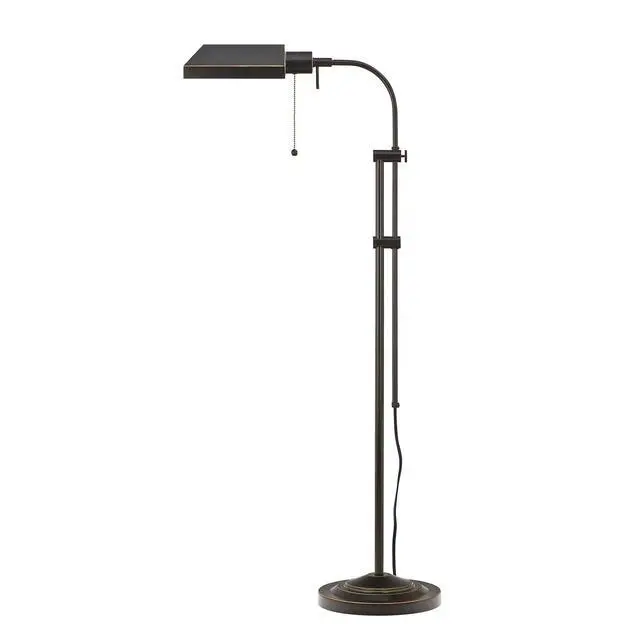 Alt view image 2 of 5 - Metal Rectangular Floor Lamp with Adjustable Pole, Dark Bronze
