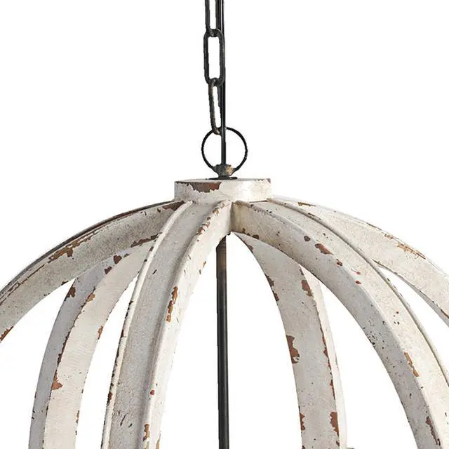 Alt view image 5 of 5 - 22 inch 6 Light Wood Chandelier, Candelabra Style,Classic, White Finish