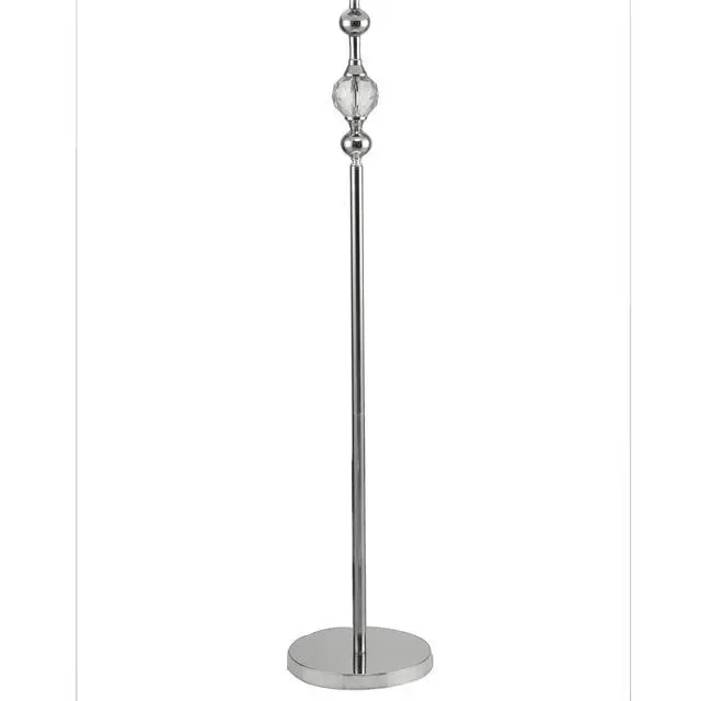 Alt view image 5 of 5 - 62.5" Tall Metal Floor Lamp" Leona" with Chrome Finish and Crystal Accents