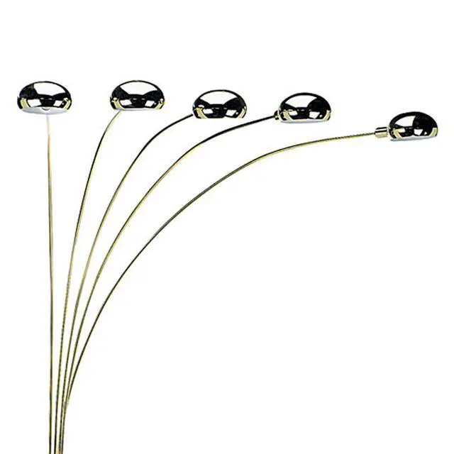 Alt view image 3 of 5 - 84" Tall Metal Floor Lamp with Polished Brass Finish and 5 Adjustable Arch Arms