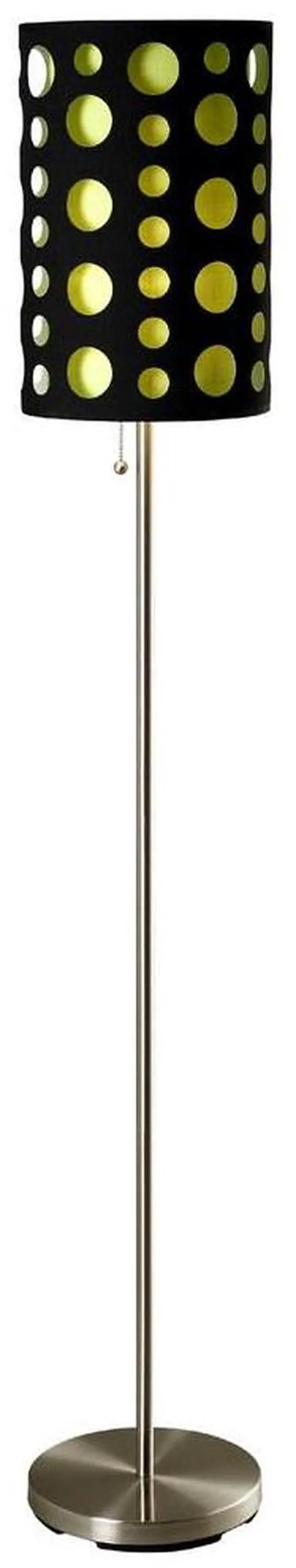 Main image of 66" Tall Metal Floor Lamp, Retro Design with Black and Green Shade