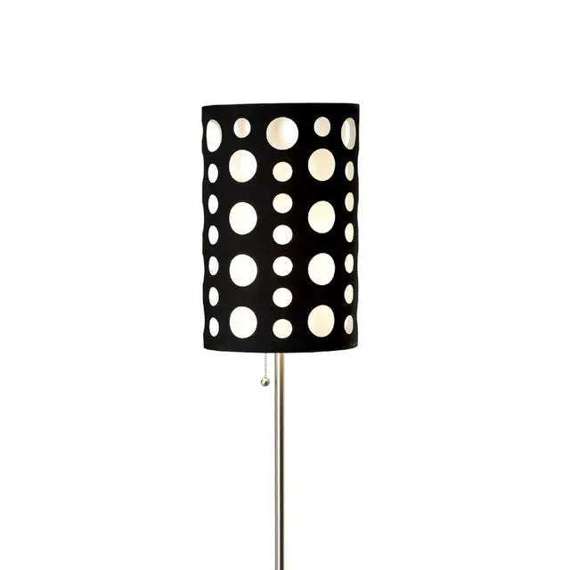 Alt view image 2 of 5 - 66" Tall Metal Floor Lamp, Retro Design with Black and White Shade