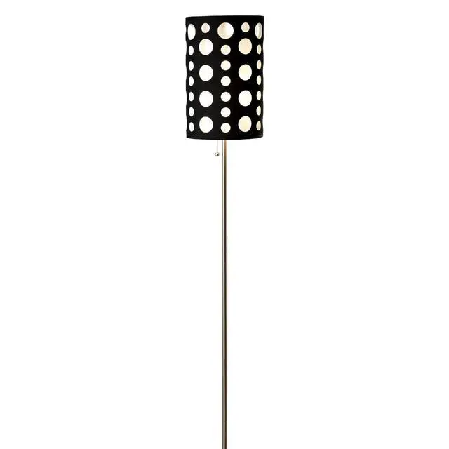 Alt view image 4 of 5 - 66" Tall Metal Floor Lamp, Retro Design with Black and White Shade