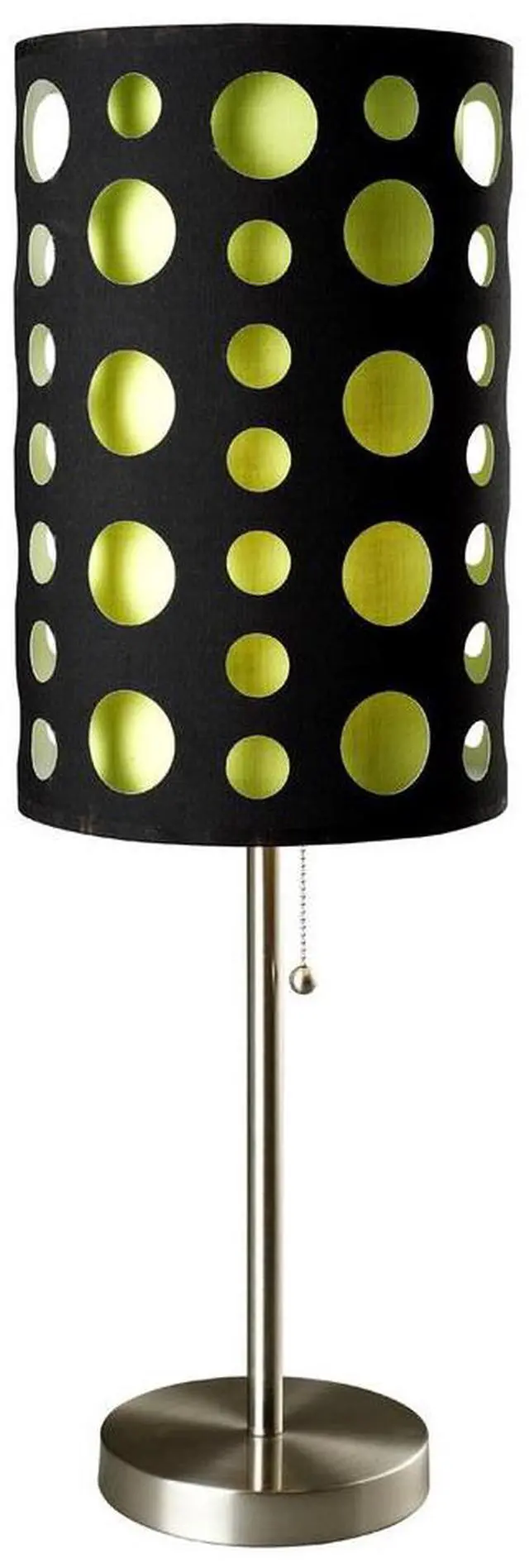 Main image of 33" Tall Metal Table Lamp, Retro Design with Black and Green Shade