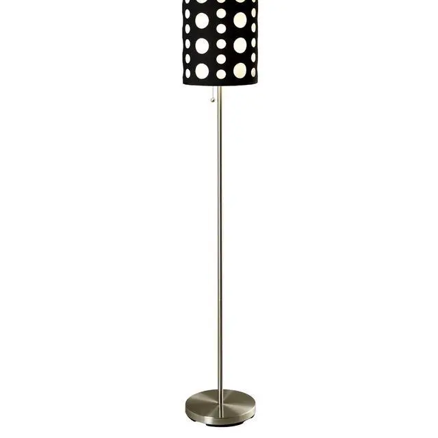 Alt view image 5 of 5 - 66" Tall Metal Floor Lamp, Retro Design with Black and White Shade