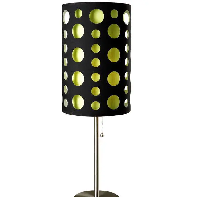 Alt view image 3 of 5 - 33" Tall Metal Table Lamp, Retro Design with Black and Green Shade