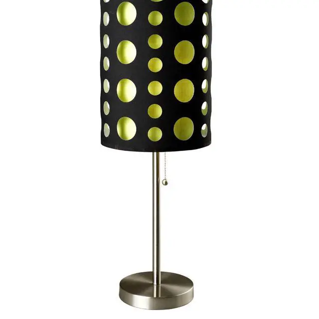 Alt view image 4 of 5 - 33" Tall Metal Table Lamp, Retro Design with Black and Green Shade