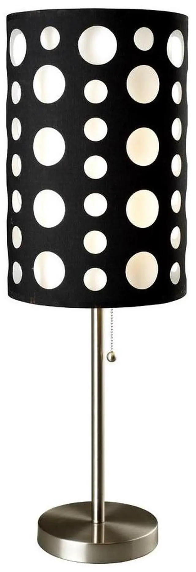 Main image of 33" Tall Metal Table Lamp, Retro Design with Black and White Shade