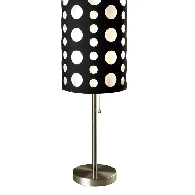 Alt view image 2 of 5 - 33" Tall Metal Table Lamp, Retro Design with Black and White Shade