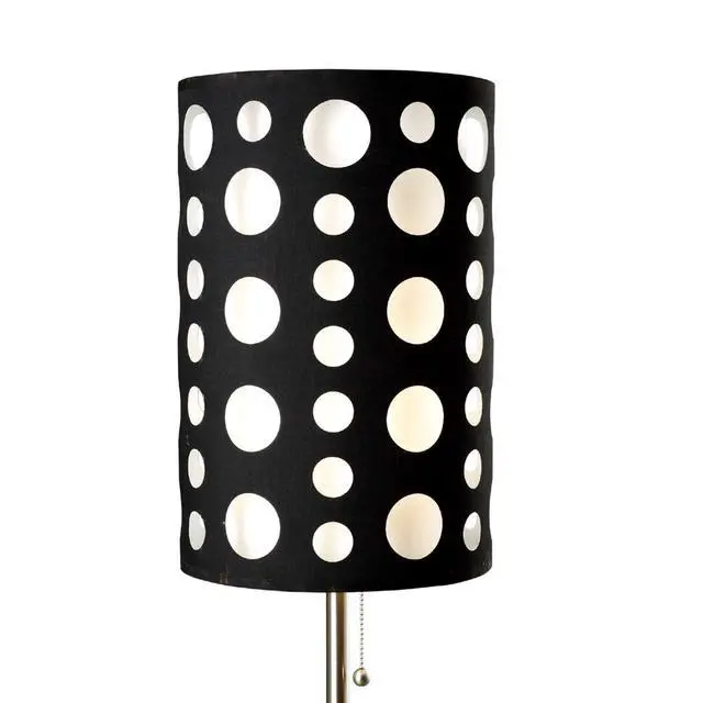 Alt view image 3 of 5 - 33" Tall Metal Table Lamp, Retro Design with Black and White Shade