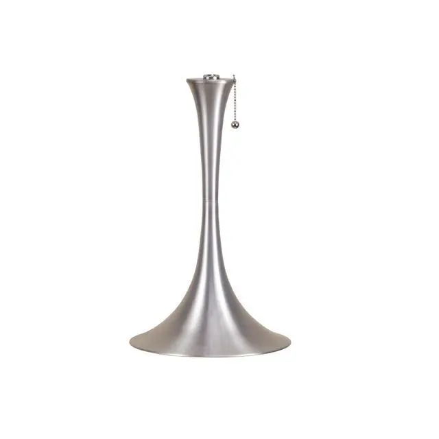 Alt view image 2 of 5 - 27" Tall Metal Retro Table Lamp with Silver Finish, White Linen Shade