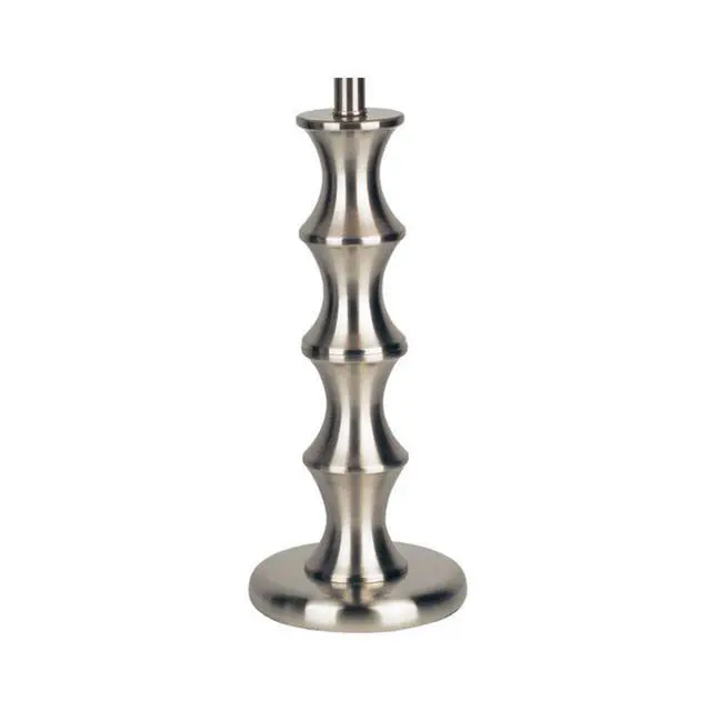 Alt view image 5 of 5 - 29.5" Tall Steel Table Lamp with Satin Nickel Finish, Linen Shade