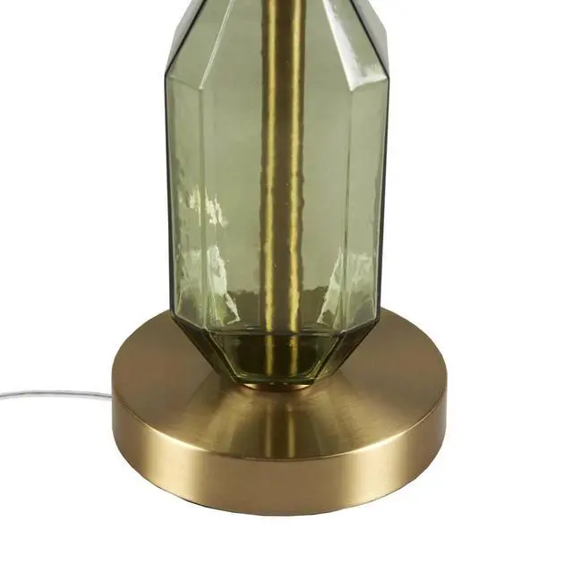 Alt view image 5 of 7 - Faceted Green Glass Table Lamp Green See Below