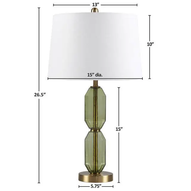 Alt view image 4 of 7 - Faceted Green Glass Table Lamp Green See Below