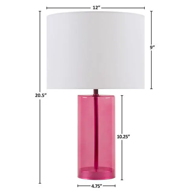 Alt view image 6 of 7 - Glass Table Lamp Pink See Below