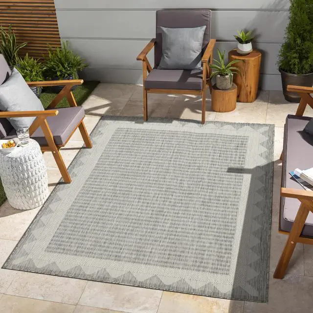 Alt view image 4 of 4 - Sunshine GC_HAR2015 Silver 5 ft. 3 in. x 7 ft. 3 in. Indoor/Outdoor Area Rug