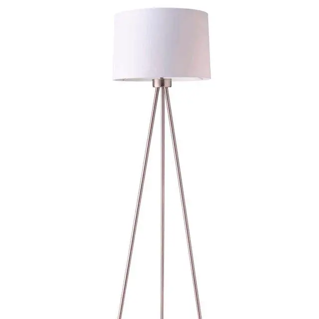 Alt view image 2 of 5 - 59" Tall Metal Floor Lamp with White Finish, Contemporary Design