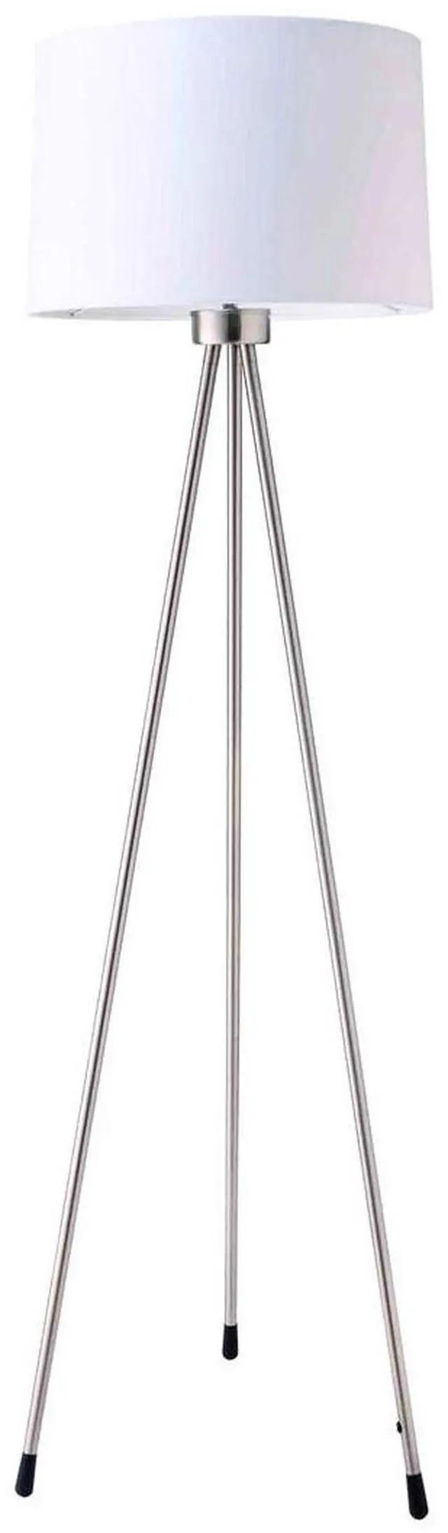 Main image of 59" Tall Metal Floor Lamp with White Finish, Contemporary Design
