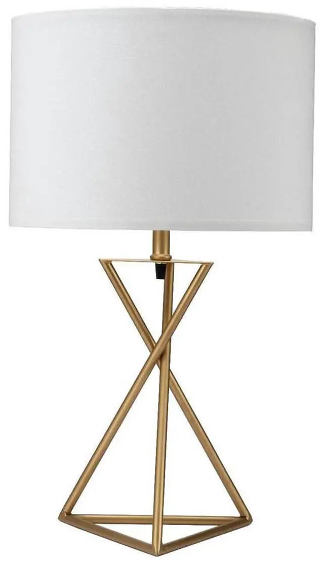Main image of 26.25" Tall "Ester" Mid-Century Metal Table Lamp, Hourglass Design, Matte Gold