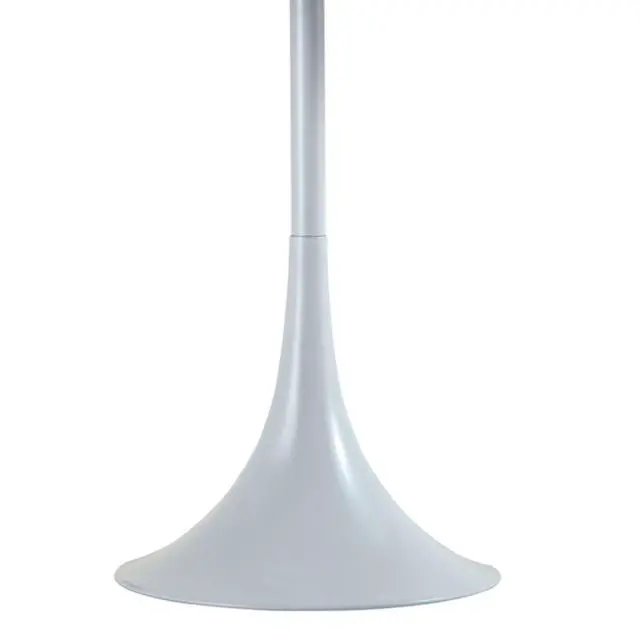 Alt view image 3 of 5 - 25" Tall Metal Table Lamp with White Finish, White Round Shade