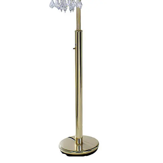 Alt view image 3 of 5 - 63" Tall Metal Floor Lamp with Brass Finish, Crystal Chandelier Design