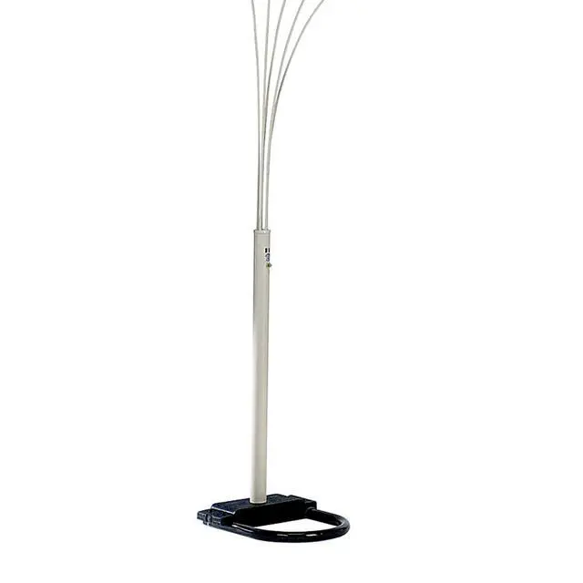 Alt view image 3 of 5 - 84" Tall Metal Floor Lamp with White Finish and 5 Adjustable Arch Arms