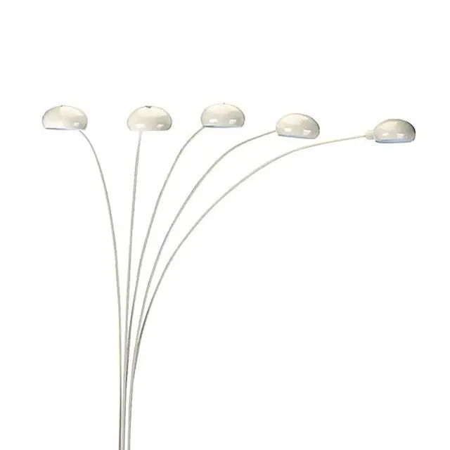 Alt view image 4 of 5 - 84" Tall Metal Floor Lamp with White Finish and 5 Adjustable Arch Arms