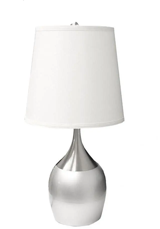 Main image of 24" Tall Metal touch Table Lamp with Silver Finish, White Shade