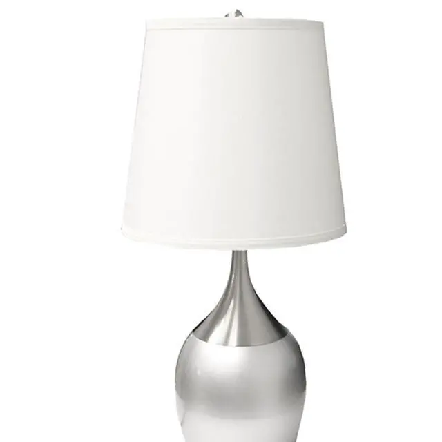 Alt view image 5 of 5 - 24" Tall Metal touch Table Lamp with Silver Finish, White Shade