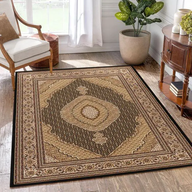 Alt view image 2 of 4 - Manchester GC_HER5003 Black 7 ft. 10 in. x 10 ft. 6 in. Area Rug