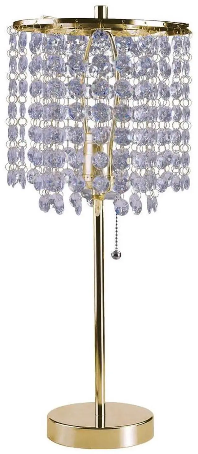 Main image of 20.25" Tall Metal Table Lamp" Deco Glam" with Gold Finish and Crystal Accents