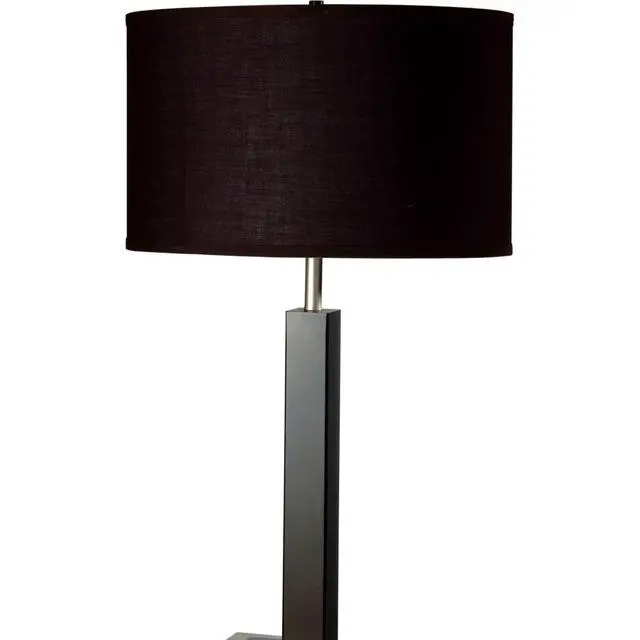 Alt view image 2 of 5 - 30" Tall Metal and Polyresin Table Lamp with Dark Espresso Finish, Fabric Shade