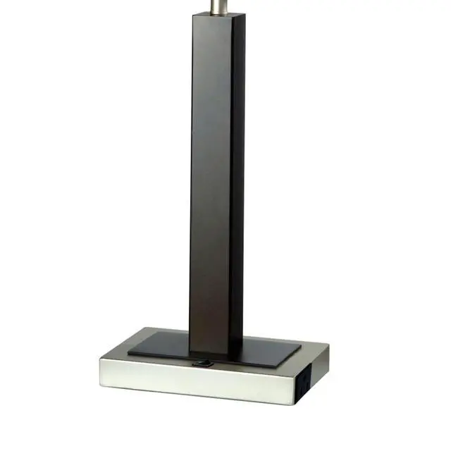 Alt view image 4 of 5 - 30" Tall Metal and Polyresin Table Lamp with Dark Espresso Finish, Fabric Shade