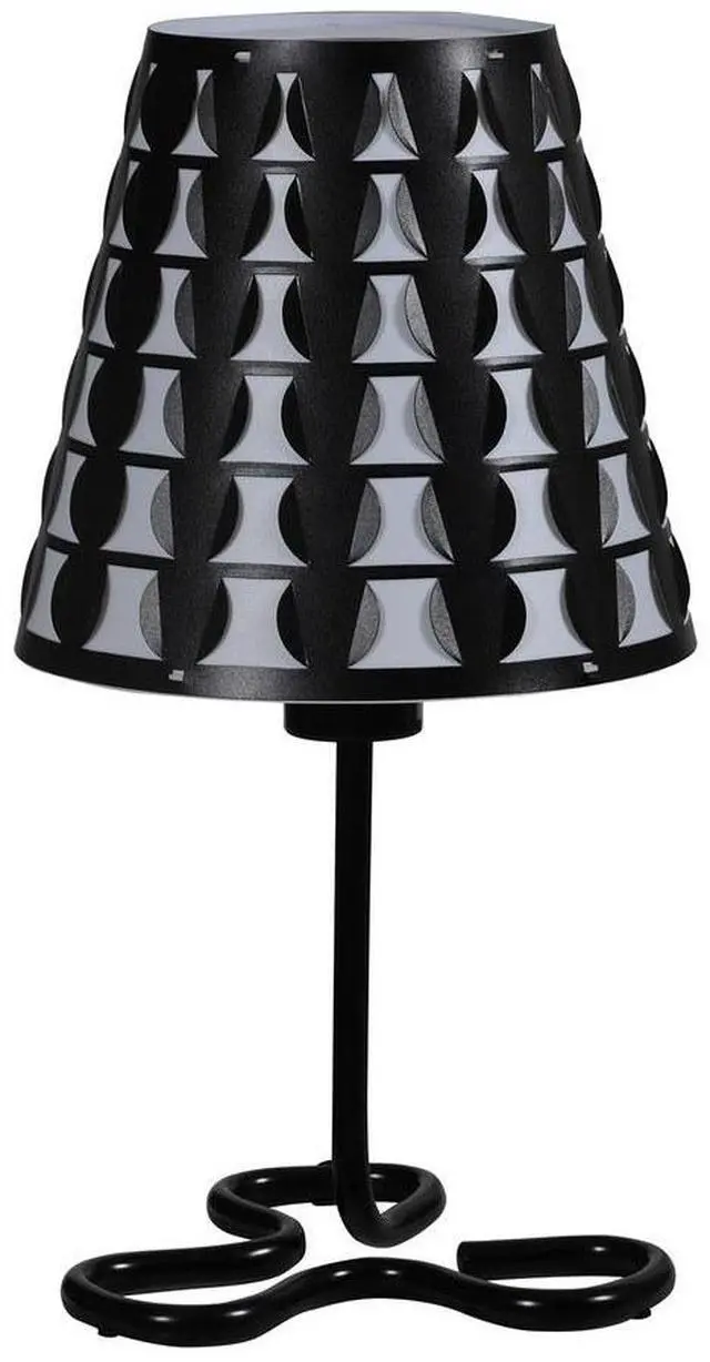 Main image of 16" Traci Black Geometric Metal Table Lamp