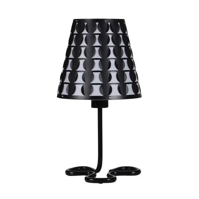 Alt view image 2 of 5 - 16" Traci Black Geometric Metal Table Lamp