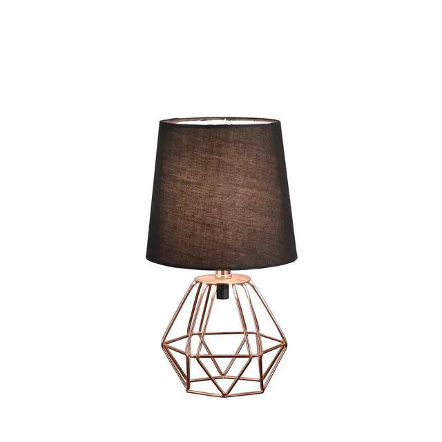 Alt view image 2 of 5 - 11.25" Copper Metal Table Lamp "Wesley Geometric", Copper