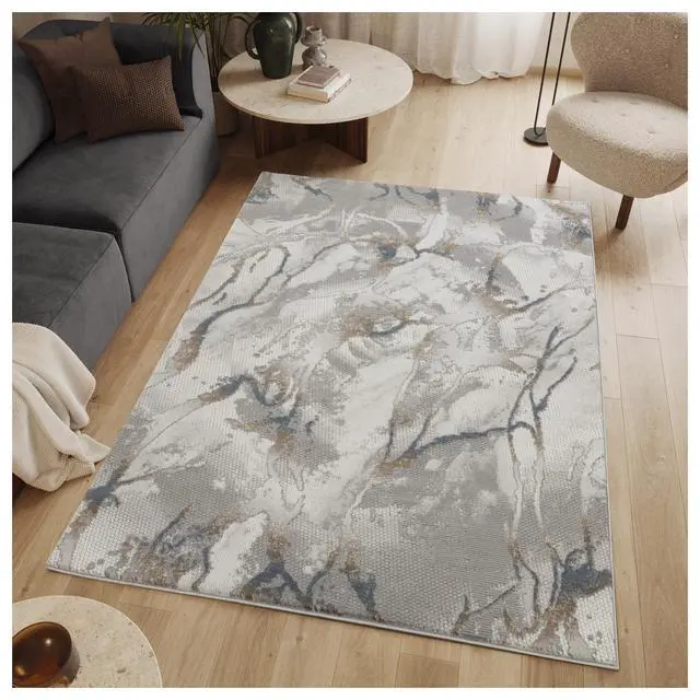 Alt view image 2 of 6 - Geometrix GC_DIM1001 Gray 5 ft. 3 in. x 7 ft. 3 in. Area Rug
