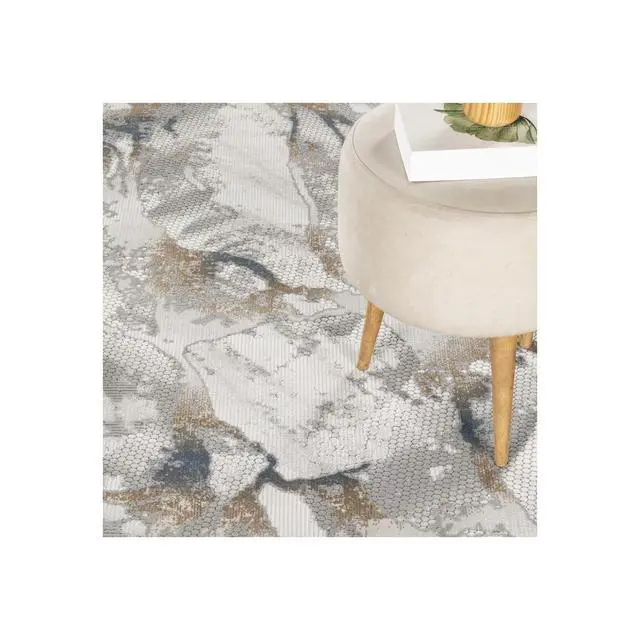 Alt view image 5 of 6 - Geometrix GC_DIM1001 Gray 5 ft. 3 in. x 7 ft. 3 in. Area Rug