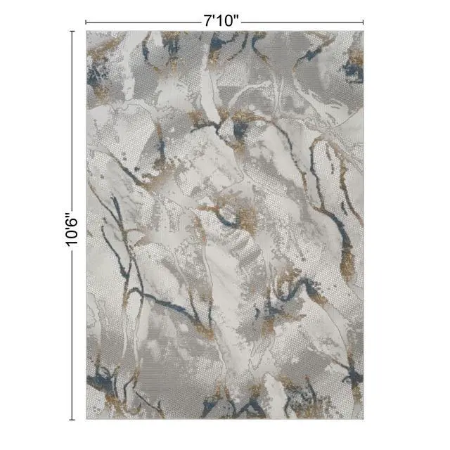 Alt view image 3 of 6 - Geometrix GC_DIM1001 Gray 7 ft. 10 in. x 10 ft. 6 in. Area Rug