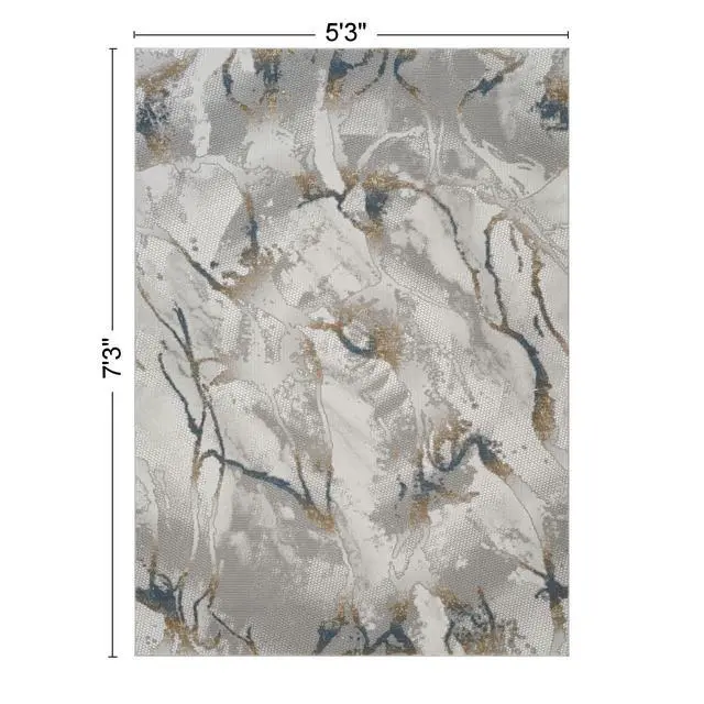 Alt view image 3 of 6 - Geometrix GC_DIM1001 Gray 5 ft. 3 in. x 7 ft. 3 in. Area Rug