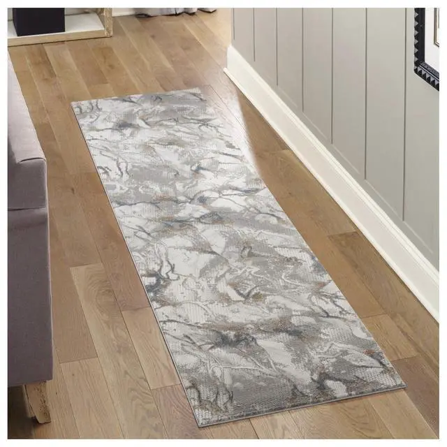 Alt view image 2 of 6 - Geometrix GC_DIM1001 Gray 2 ft. 7 in. x 9 ft. 10 in. Area Rug