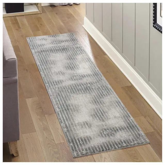 Alt view image 2 of 6 - Geometrix GC_DIM1002 Gray 2 ft. 7 in. x 9 ft. 10 in. Area Rug