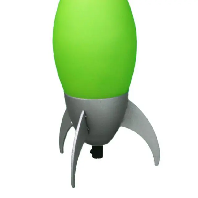 Alt view image 3 of 5 - 10.5" Tall Acrylic Kids Table Lamp, Rocket Ship Design, Green