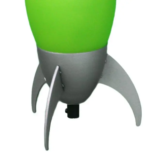 Alt view image 5 of 5 - 10.5" Tall Acrylic Kids Table Lamp, Rocket Ship Design, Green