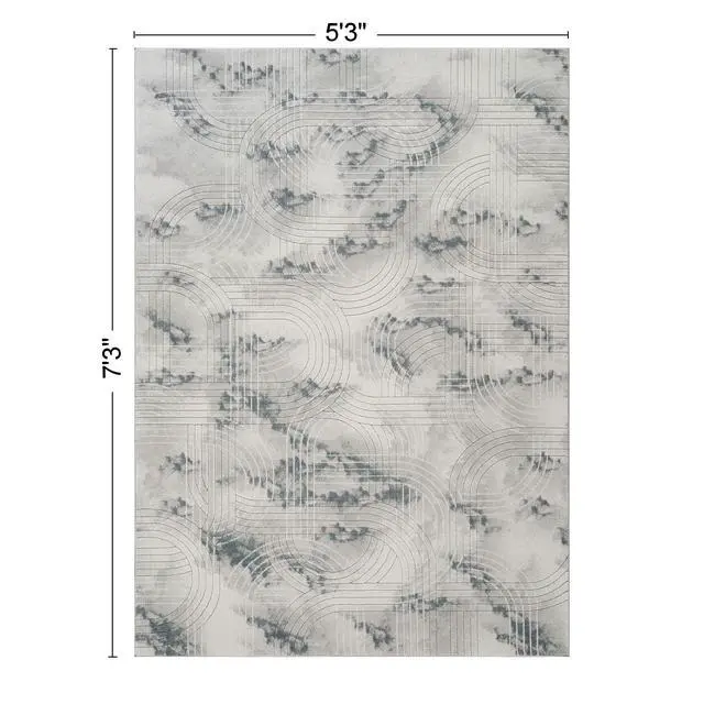 Alt view image 3 of 6 - Geometrix GC_DIM1003 Gray 5 ft. 3 in. x 7 ft. 3 in. Area Rug