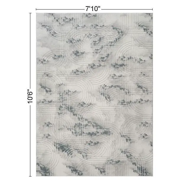 Alt view image 3 of 6 - Geometrix GC_DIM1003 Gray 7 ft. 10 in. x 10 ft. 6 in. Area Rug