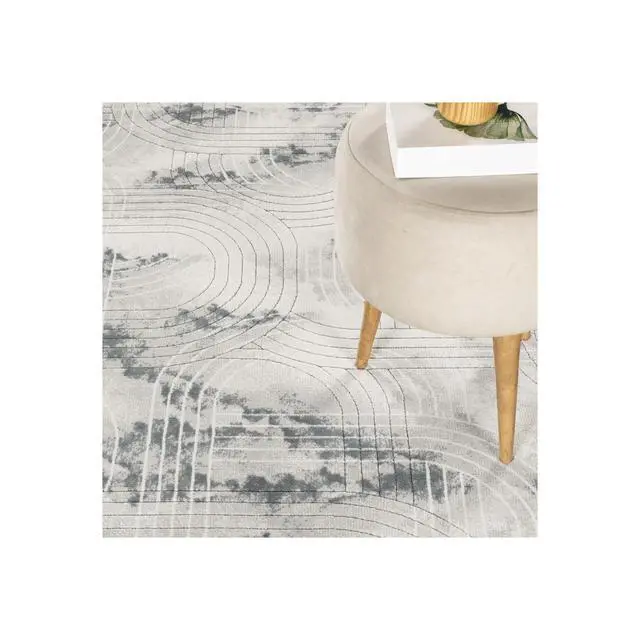 Alt view image 5 of 6 - Geometrix GC_DIM1003 Gray 7 ft. 10 in. x 10 ft. 6 in. Area Rug