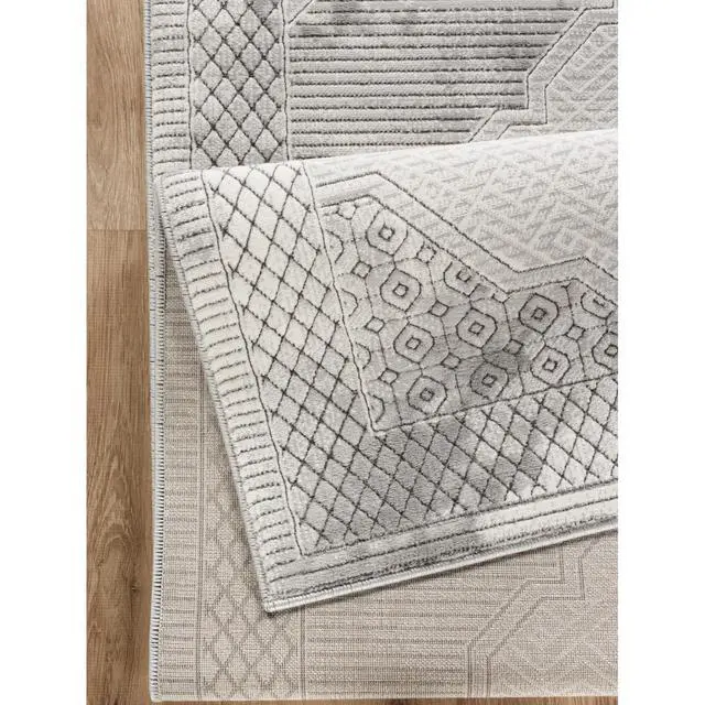Alt view image 4 of 6 - Geometrix GC_DIM1004 Gray 7 ft. 10 in. x 10 ft. 6 in. Area Rug